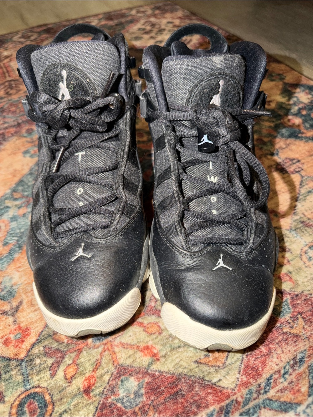 Jordan Kids' Black and White Basketball Sneakers
